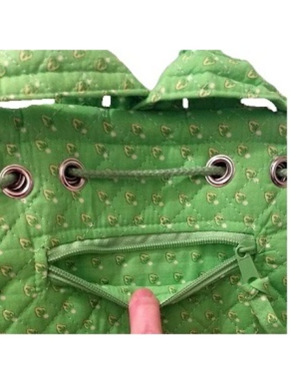 Spring Summer Green Quilted Backpack Purse - Picture 9 of 10
